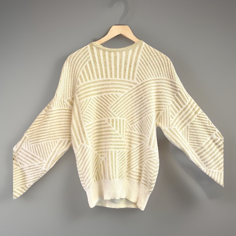 VTG 80's Morton Myles for Warrens Lambswool/Angora‎ Gold Metallic Sweater Sz 4